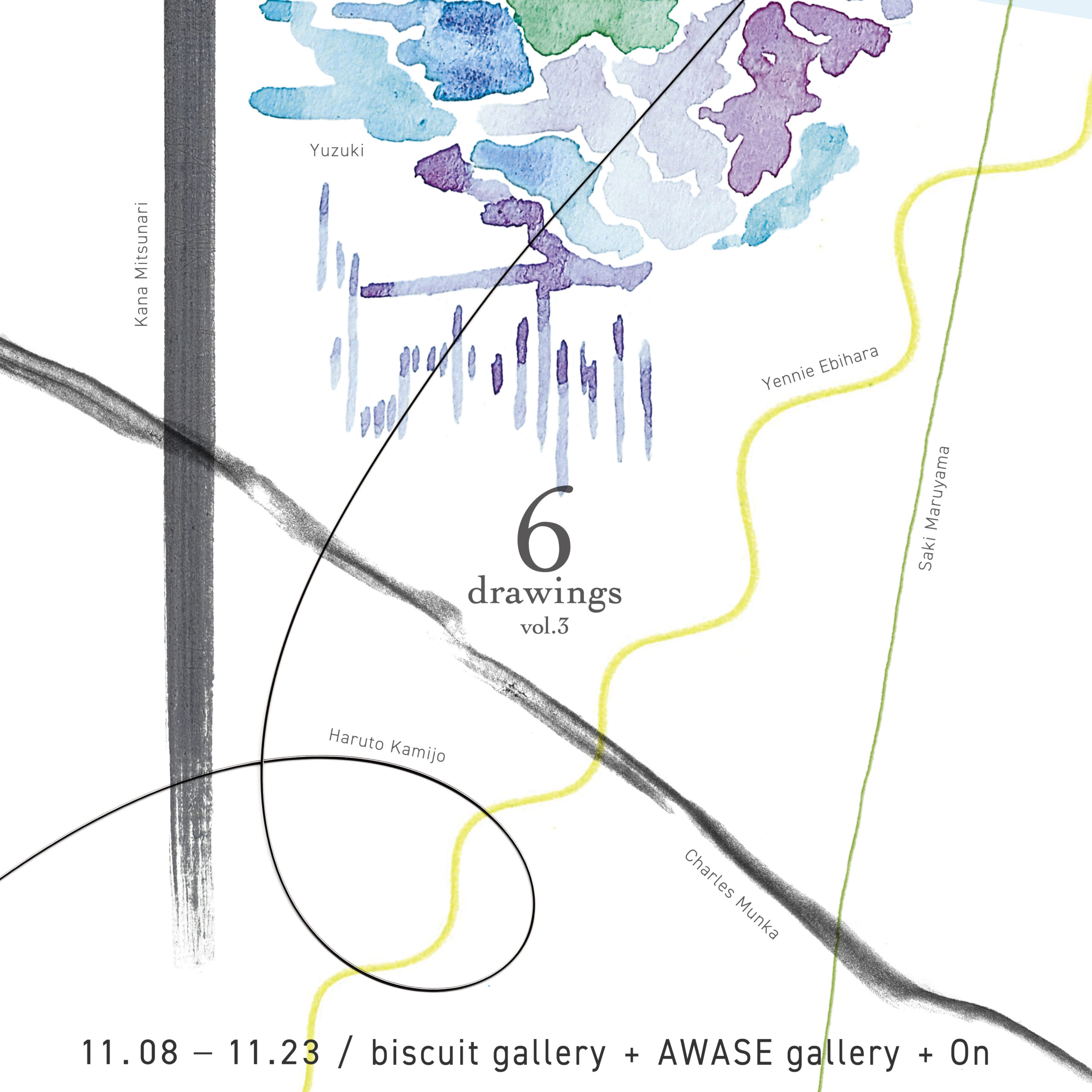 AWASE gallery × biscuit gallery グループ展「6 drawings vol.3」<span style='color:black; font-size:14px;display: block; margin-top: 10px; padding-left: 10px;'>AWASE gallery × biscuit gallery "6 drawings vol.3"</span>