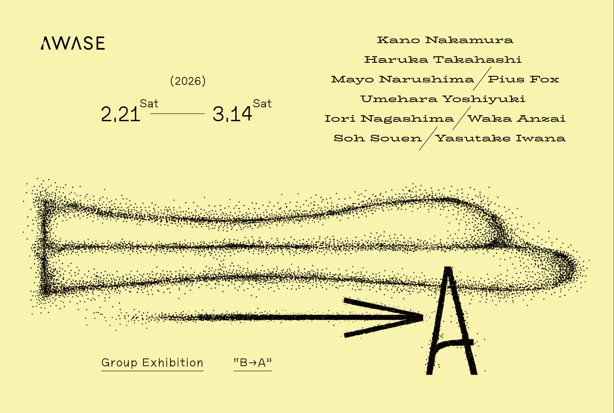 グループ展「B→A」<span style='color:black; font-size:14px;display: block; margin-top: 10px; padding-left: 10px;'>Group Exhibition「 B → A」</span>